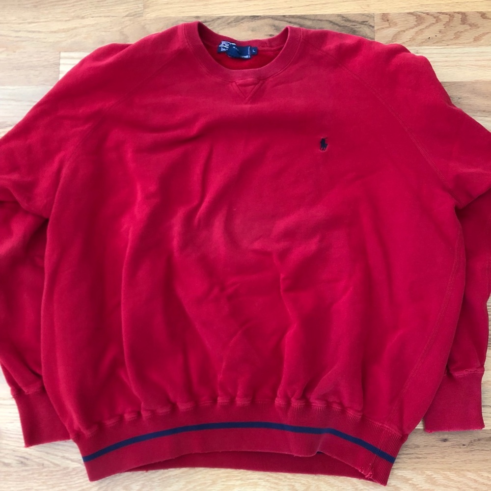 Men's Distressed Polo Sweatshirt